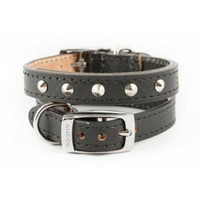 Ancol Heritage Black Leather Stud Collar XS (22-26cm) RRP 5 CLEARANCE XL 2.99